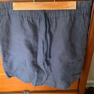 Standard James Perse Navy Drawstring 100% Linen Skirt